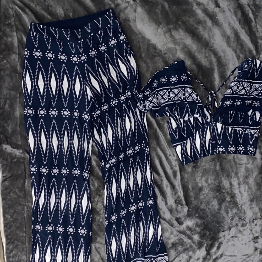 Patterned Top and Bottoms Set